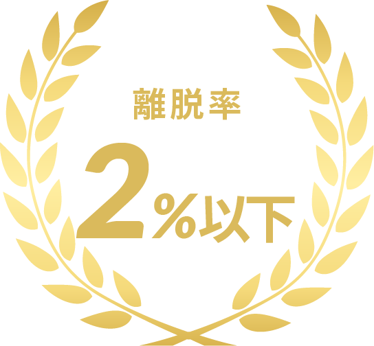 離脱率2%以下